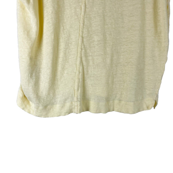 Whistles Top Womens Small Yellow Linen Short Sleeve Tee Casual Basic - Picture 9 of 10